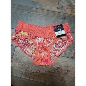 NWT No Boundaries Lace Hipster Panties Pink Lace With Designs XS